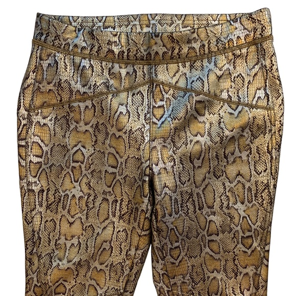 Free People Gold Rio Snake Print Pull On Skinny Moto Leggings - Picture 2 of 8